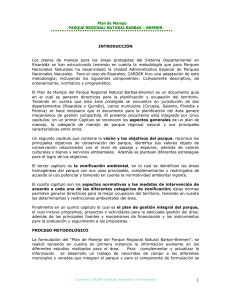 Plan de Manejo PARQUE REGIONAL NATURAL BARBAS