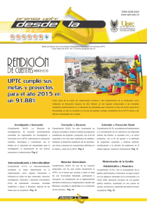 UPTC cumplió sus metas y proyectos para el año 2015 en un 91.88%