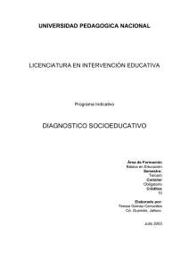 diagnostico socioeducativo - Licenciatura en Intervención Educativa