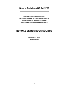 Norma Boliviana de Residuos Sólidos NB 742-760