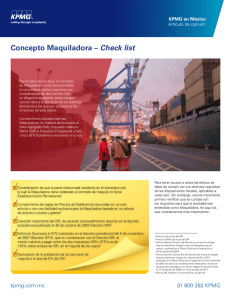Concepto Maquiladora – Check list
