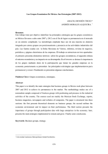 Los Grupos Económicos De México. Sus Estrategias (2007