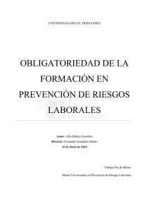 Obligatoriedad de la Formación en Prevención de Riesgos Laborales
