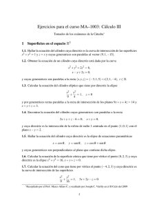 Ejercicios para el curso MA–1003: Cálculo III