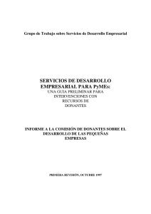 SERVICIOS DE DESARROLLO EMPRESARIAL PARA PyMEs: