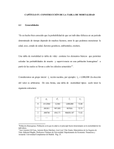 CAPÍTULO IV: CONSTRUCCIÓN DE LA TABLA DE MORTALIDAD