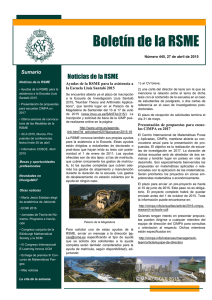 Boletín electrónico nº 445 - Real Sociedad Matemática Española
