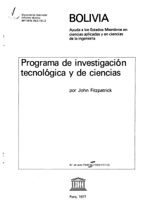 Programa de investigación tecnológica y de ciencias: Bolivia