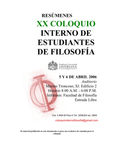 XX COLOQUIO INTERNO DE ESTUDIANTES DE FILOSOFÍA 5 Y 6