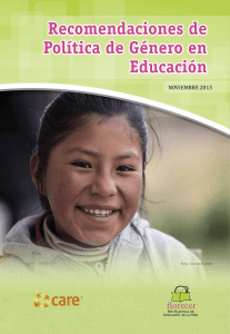 Recomendaciones de Política de Género en Educación