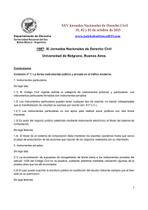 Conclusiones - XXV Jornadas Nacionales de Derecho Civil