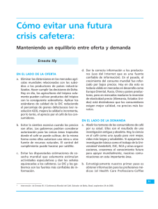 Cómo Evitar una futura Crisis Cafetera: Manteniendo un Equilibrio