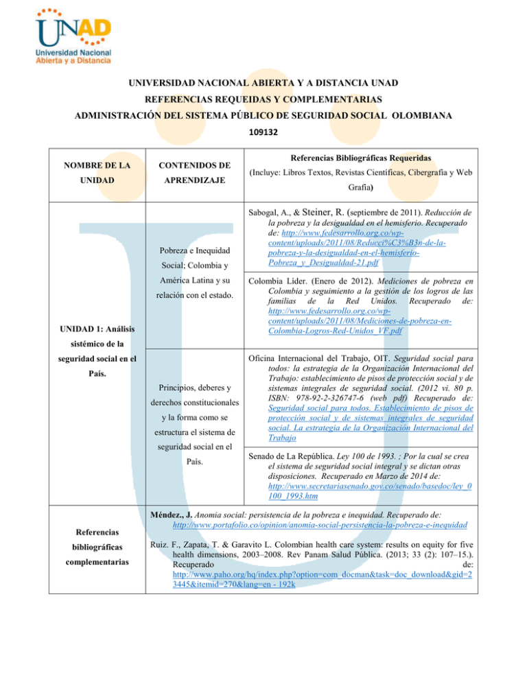 Universidad Nacional Abierta Ya Distancia Unad Referencias