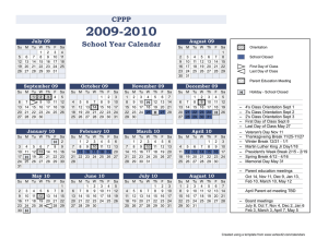 CPPP School Year Calendar