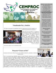 Proyecto “Crecer en Paz” Visualizando Paz y Justicia