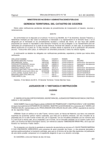 Cáceres: Notificaciones pendientes derivadas de incorporación