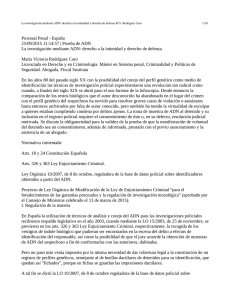 Procesal Penal - España 25/09/2015 11:14:57 | Prueba de ADN La