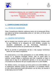 NORMATIVA GENERAL DE LAS COMPETICIONES OFICIALES