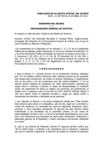 acuerdo 14-2011 por el que se crea la fiscalia en atencion a migrantes