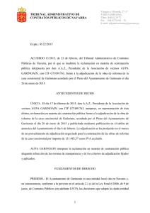 Acuerdo 13/2015, de 23 de febrero, Inadmisión. Falta legitimación