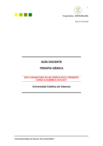 guía docente terapia génica - Universidad Católica de Valencia