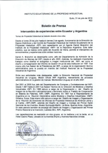 Boletín de Prensa - Instituto Ecuatoriano de la Propiedad Intelectual