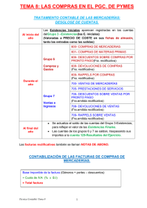 TEMA 9: LAS COMPRAS Y VENTAS EN EL PGC