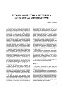 excavaciones: zonas, sectores y estructuras