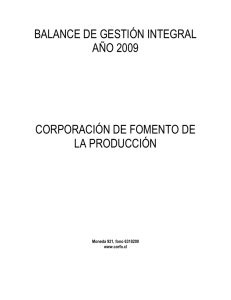 balance de gestión integral año 2009 corporación de