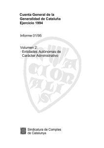 Cuenta General de la Generalidad de Cataluña Ejercicio 1994