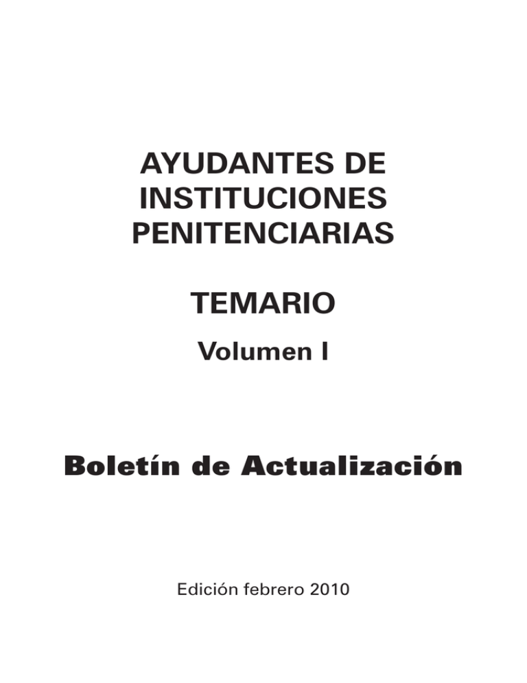 AYUDANTES DE INSTITUCIONES PENITENCIARIAS TEMARIO