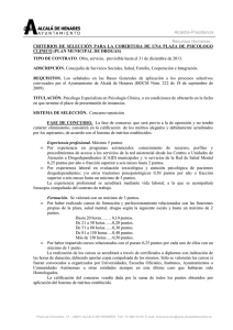 Criterios de seleccion - Ayuntamiento de Alcala de Henares