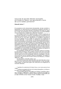 Interacción de mercados laborales municipales en el estado de