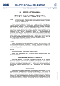 BOLETÍN OFICIAL DEL ESTADO MINISTERIO DE EMPLEO Y