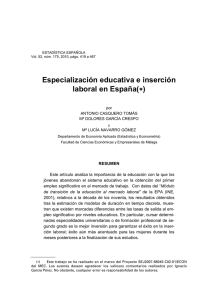 Especialización educativa e inserción laboral en España(*)