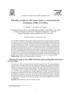 Estudio numérico del sismo lento y maremoto de Chimbote 1996