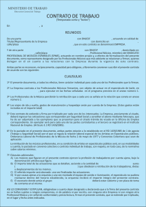 Contrato de Trabajo - Sindicato Profesional de Musicos Españoles