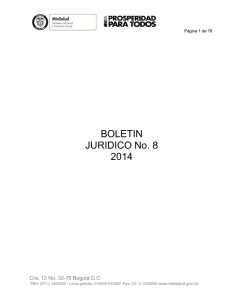 BOLETIN JURIDICO No. 8 2014 - Ministerio de Salud y Protección