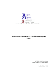 Implementación de una ALU de 8 bits en lenguaje VHDL