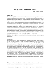 la quiebra transnacional - Revistas de la Pontificia Universidad