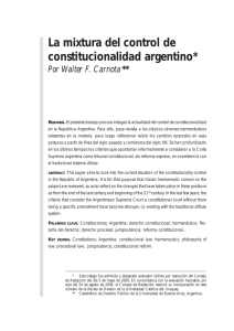 La mixtura del control de constitucionalidad argentino