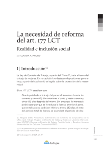 La necesidad de reforma del art. 177 LCT