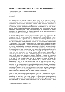 GLOBALIZACIÓN Y EJES DE ACUMULACIÓN EN COSTA RICA