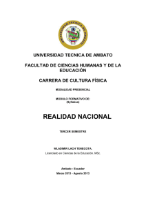 realidad nacional - Universidad Técnica de Ambato