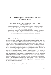 1. Cronobiografía sincronizada de José Celestino Mutis