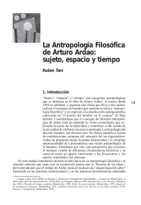 La Antropología Filosófica de Arturo Ardao: sujeto, espacio y tiempo