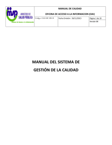 Manual del sistema de gestión de la calidad de la OAI.
