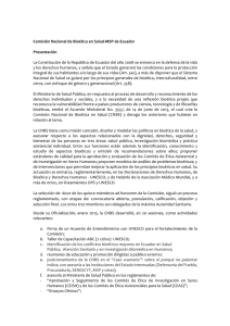 Comisión Nacional de Bioética en Salud-MSP de Ecuador