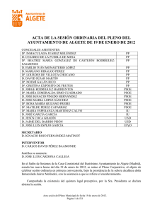 libro actas pleno 2012 - Ayuntamiento de Algete