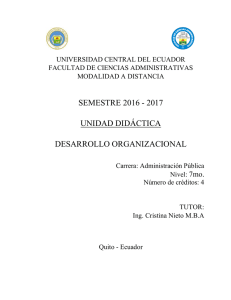 Unidad didáctica Desarrollo Organizacional